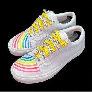 Vans Old Skool Flour Unisex Rainbow Stripe Sneakers Men’s 5.5 Women’s 7.0 Size
